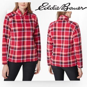 Eddie Bauer Women’s Fleece 1/4 Quarter Zip Pullover Dark Berry Red